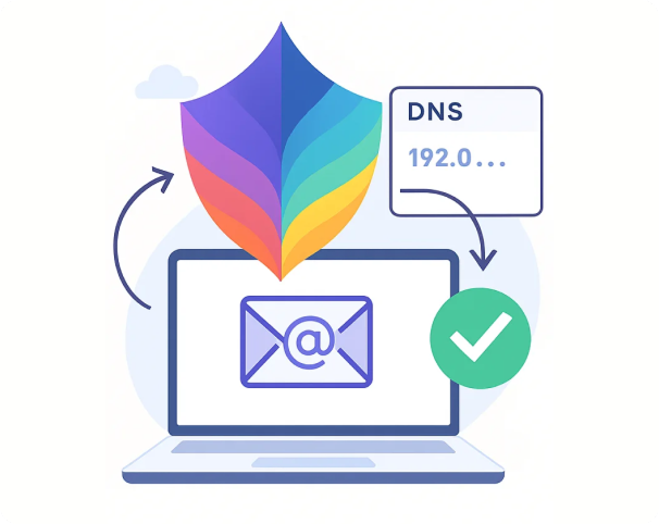 DMARCFlow Anwendung auf einem Laptop