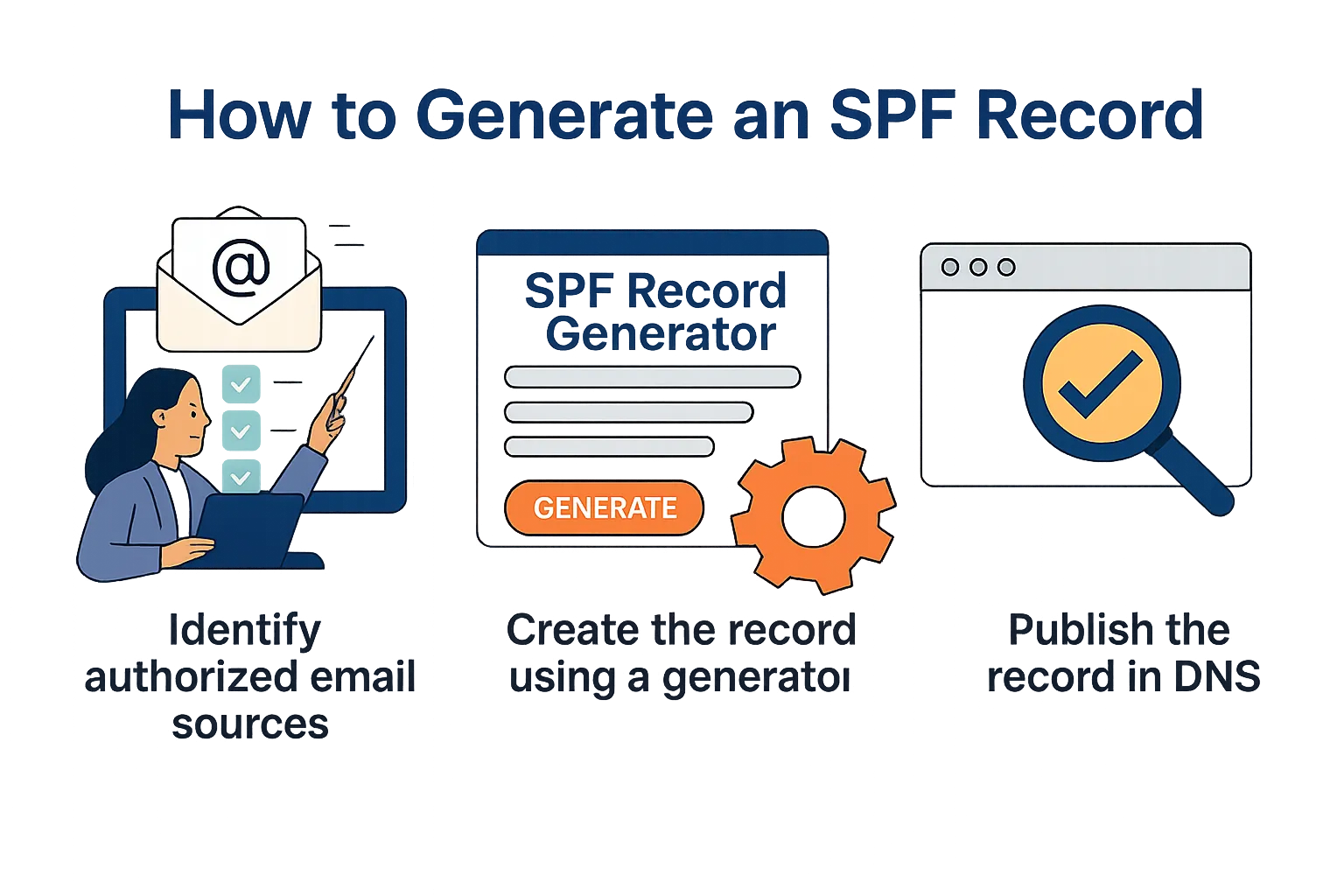 DMARC record generator example screenshot